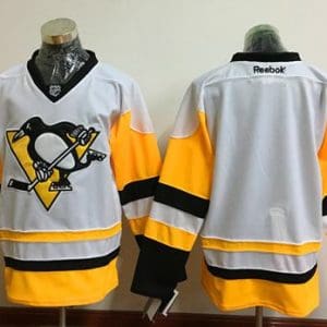 Penguins Blank White New Away Stitched Jersey