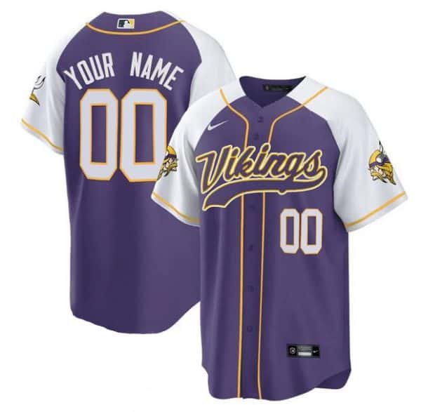 Minnesota Vikings Custom Purple White Cool Base Stitched Jersey