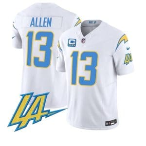 Los Angeles Chargers #13 Keenan Allen White F.U.S.E With LA 4-Star C Patch Vapor Limited Stitched Jersey