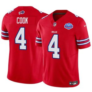 Buffalo Bills #4 James Cook Red 2025 F.U.S.E. With Farewell Patch Vapor Untouchable Limited Stitched Jersey