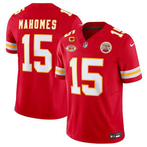 Kansas City Chiefs #15 Patrick Mahomes Red 2024 F.U.S.E. With "NKH" Patch And 4-Star C Patch Vapor Untouchable Limited Stitched Jersey