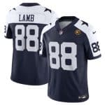 Dallas Cowboys #88 CeeDee Lamb Navy 2023 F.U.S.E. With John Madden Patch Thanksgiving Vapor Limited Stitched Jersey