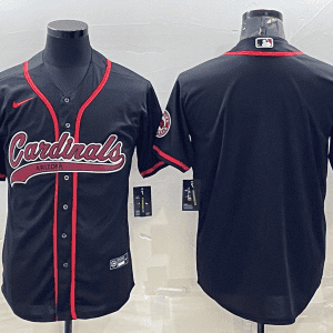Arizona Cardinals Blank Black With Patch Cool Base Stitched Baseball Jersey