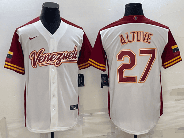 Venezuela #27 Jos¨¦ Altuve 2023 White World Classic Stitched Jersey