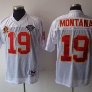 Mitchell Ness Chiefs #19 Joe Montana White 75th Anniversary Stitched Throwback Jersey