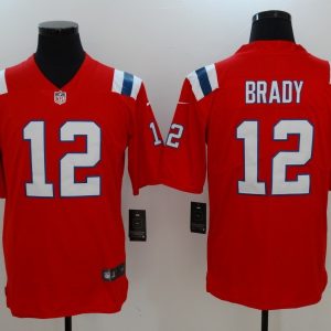 New England Patriots #12 Tom Brady Nike Red Vapor Untouchable Limited Stitched Jersey