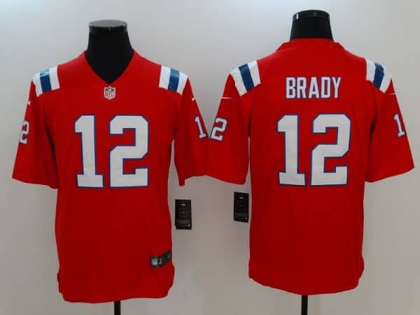 New England Patriots #12 Tom Brady Nike Red Vapor Untouchable Limited Stitched Jersey