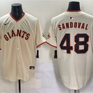 San Francisco Giants #48 Pablo Sandoval Cream 2024 Home Limited Stitched Jersey