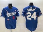 Los Angeles Dodgers Front #8 Back #24 Kobe Bryant Royal 2025 Tokyo Series Limited Stitched Jersey