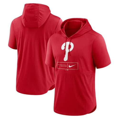 Philadelphia Phillies Red Short Sleeve Pullover Hoodie