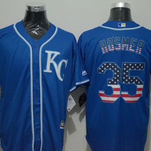 Royals #35 Eric Hosmer Blue USA Flag Fashion Stitched Jersey
