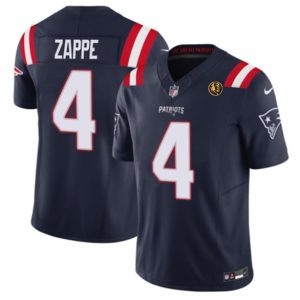 New England Patriots #4 Bailey Zappe Navy 2023 F.U.S.E. With John Madden Patch Vapor Limited Stitched Jersey
