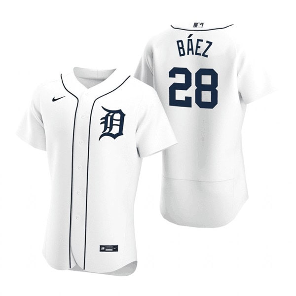 Detroit Tigers #28 Javier B¨¢ez White Flex Base Stitched Jersey