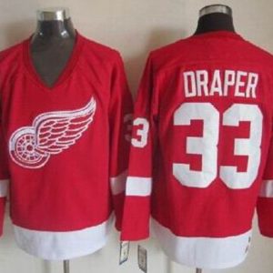 Red Wings #33 Kris Draper Red CCM Throwback Stitched Jersey