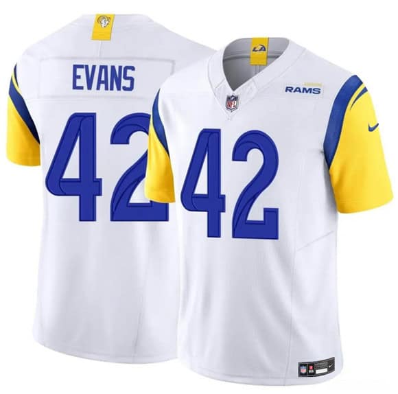 Los Angeles Rams #42 Ethan Evans White 2025 F.U.S.E. Vapor Untouchable Stitched Jersey