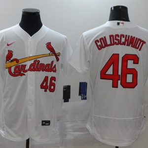 St. Louis Cardinals #46 Paul Goldschmidt White Flex Base Stitched Jersey