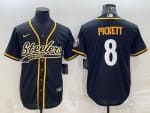 Pittsburgh Steelers #8 Kenny Pickett Black With Patch Cool Base Stitched Jersey