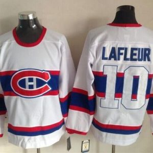 Canadiens #10 Guy Lafleur White CCM Throwback Stitched Jersey
