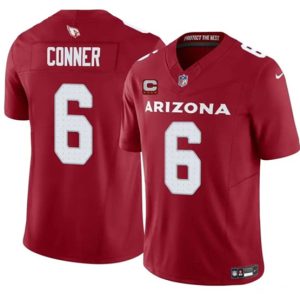 Arizona Cardinals #6 James Conner Red 2025 F.U.S.E. With 4-Star C Patch Vapor Untouchable Limited Stitched Jersey