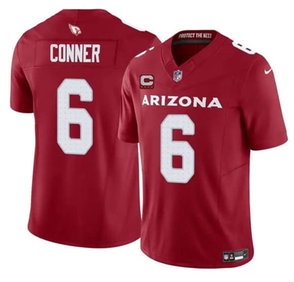 Arizona Cardinals #6 James Conner Red 2025 F.U.S.E. With 4-Star C Patch Vapor Untouchable Limited Stitched Jersey