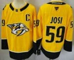 Nashville Predators #59 Roman Josi Yellow Authentic Jersey