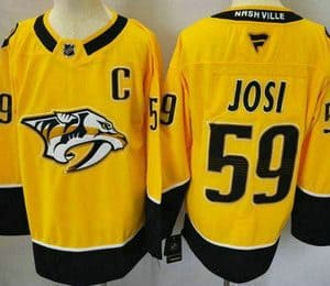 Nashville Predators #59 Roman Josi Yellow Authentic Jersey