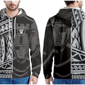 Las Vegas Raiders Black White Pullover Hoodie