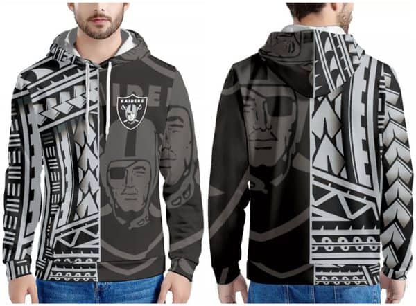 Las Vegas Raiders Black White Pullover Hoodie