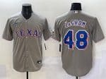 Texas Rangers #48 Jacob deGrom Gray With Patch Cool Base Stitched Jersey