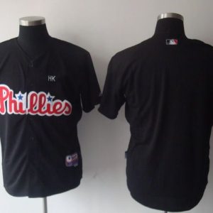 Phillies Blank Stitched Black Jersey