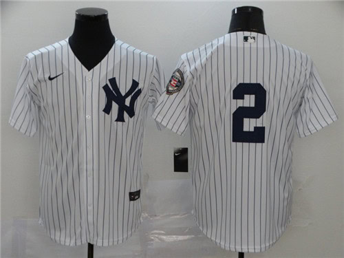 New York Yankees #2 Derek Jeter White Cool Base Stitched Jersey