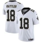 New Orleans Saints #18 Spencer Rattler White Vapor Limited Stitched Jersey