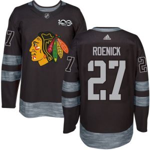 Blackhawks #27 Jeremy Roenick Black 1917-2017 100th Anniversary Stitched Jersey