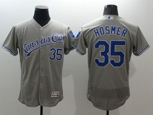 Royals #35 Eric Hosmer Grey Flexbase Authentic Collection Stitched Jersey
