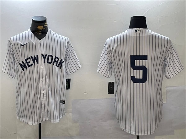 New York Yankees #5 Joe DiMaggio White Cool Base Stitched Jersey