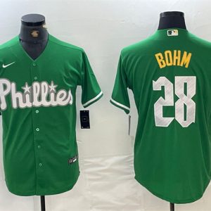 Philadelphia Phillies #28 Alec Bohm Green 2024 City Connect Stitched Jersey