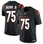 Cincinnati Bengals #75 Orlando Brown Jr Black 2025 F.U.S.E. With 2-Star C Patch Vapor Untouchable Limited Stitched Jersey