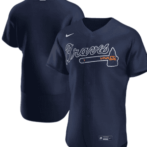 Atlanta Braves Blank Navy Flex Base Stitched Jersey