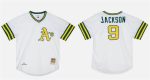 Oakland Athletics #9 Reggie Jackson White Mitchell Ness Stitched Jersey