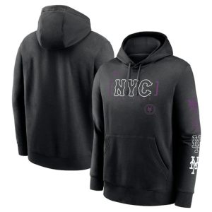 New York Mets Black 2024 City Connect Club Fleece Pullover Hoodie