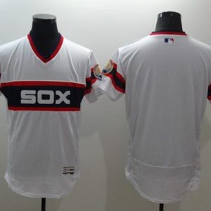 White Sox Blank White Flexbase Authentic Collection Alternate Home Stitched Jersey