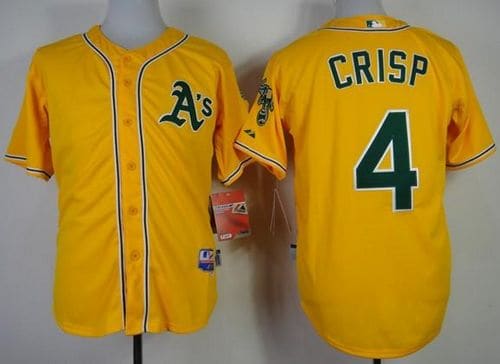 Athletics #4 Coco Crisp Yellow Cool Base Stitched Jersey