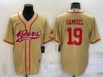 San Francisco 49ers #19 Deebo Samuel Gold With Patch Cool Base Stitched Baseball Jersey