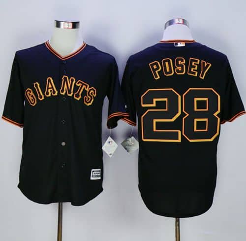 Giants #28 Buster Posey Black New Cool Base Fashion Stitched Jersey