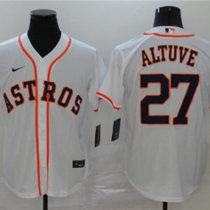 Houston Astros #27 Jose Altuve White Cool Base Stitched Jersey