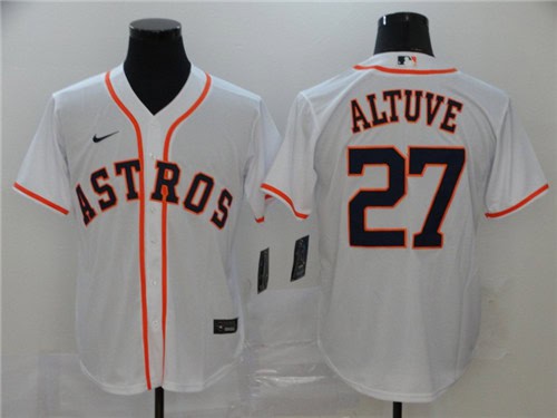 Houston Astros #27 Jose Altuve White Cool Base Stitched Jersey
