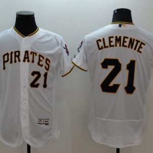 Pirates #21 Roberto Clemente White Flexbase Authentic Collection Stitched Jersey
