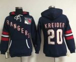 New York Rangers #20 Chris Kreider Navy Blue Old Time Heidi NHL Hoodie