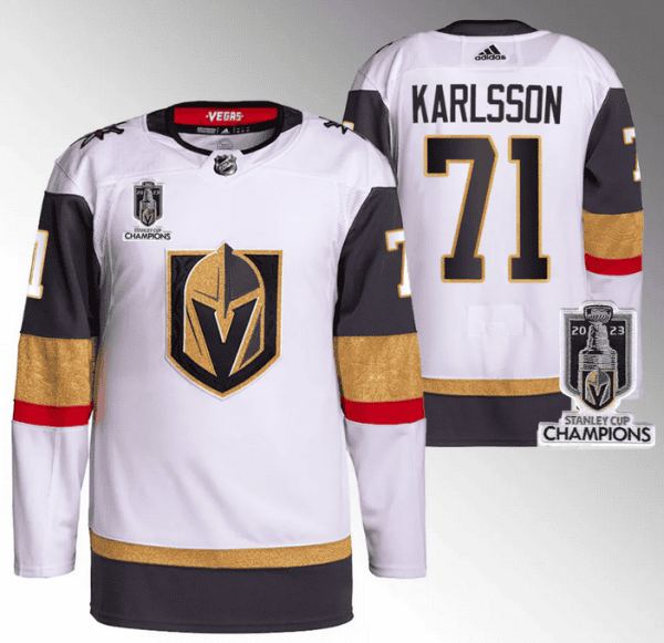 Vegas Golden Knights #71 William Karlsson White 2023 Stanley Cup Champions Stitched Jersey