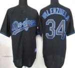 Dodgers #34 Fernando Valenzuela Black Fashion Stitched Jersey